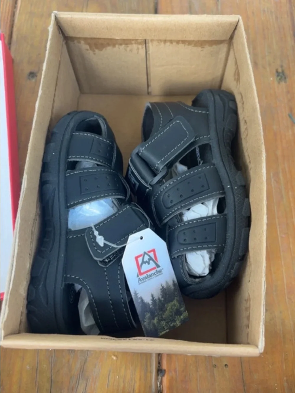 Avalanche Boys Black Closed-Toe Sport Sandals